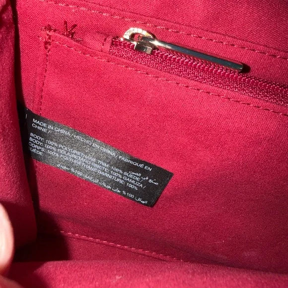 White House Black Market Burgundy Clutch with Bow & Removable Chain Strap - Picture 9 of 11